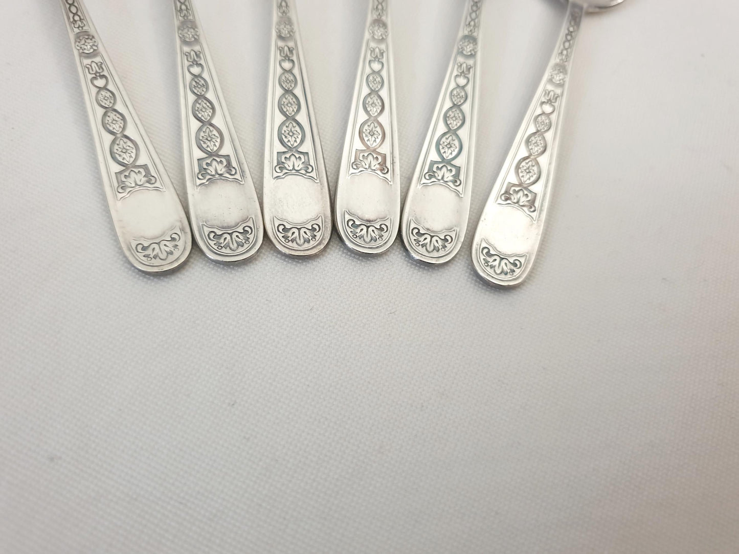 Christofle 6 Silver Plated Small Moka Spoons 'Villeroy' Model - 6 Demitasse Spoons