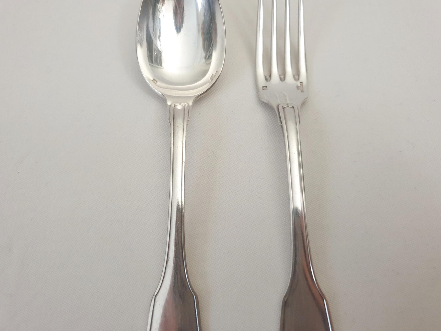 Christofle Silver Plated Baptism Cutlery 'Vendôme' Model - French Christofle Silver Plated Baby Spoon & Fork Set