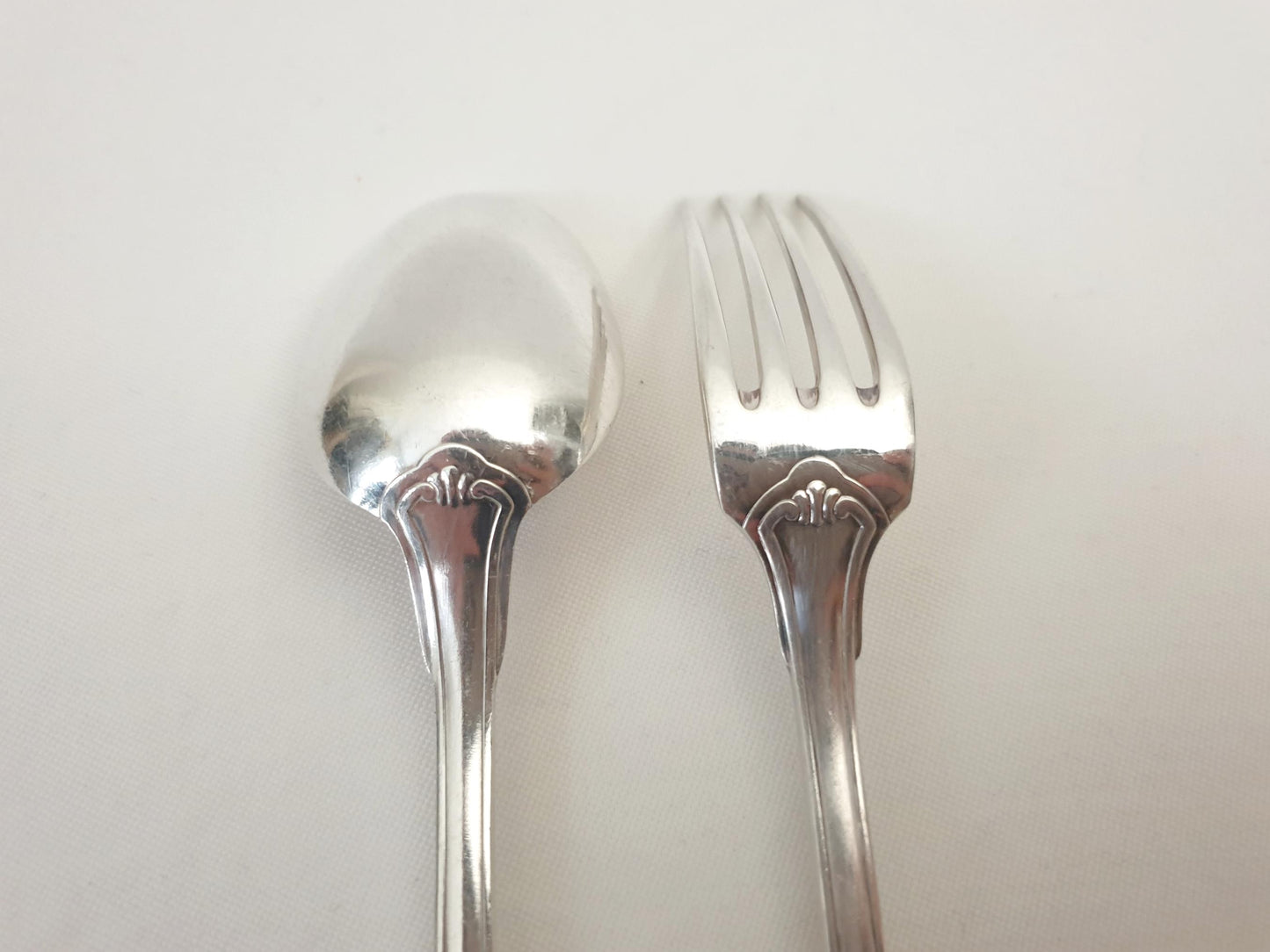 Christofle Silver Plated Baptism Cutlery 'Vendôme' Model - French Christofle Silver Plated Baby Spoon & Fork Set