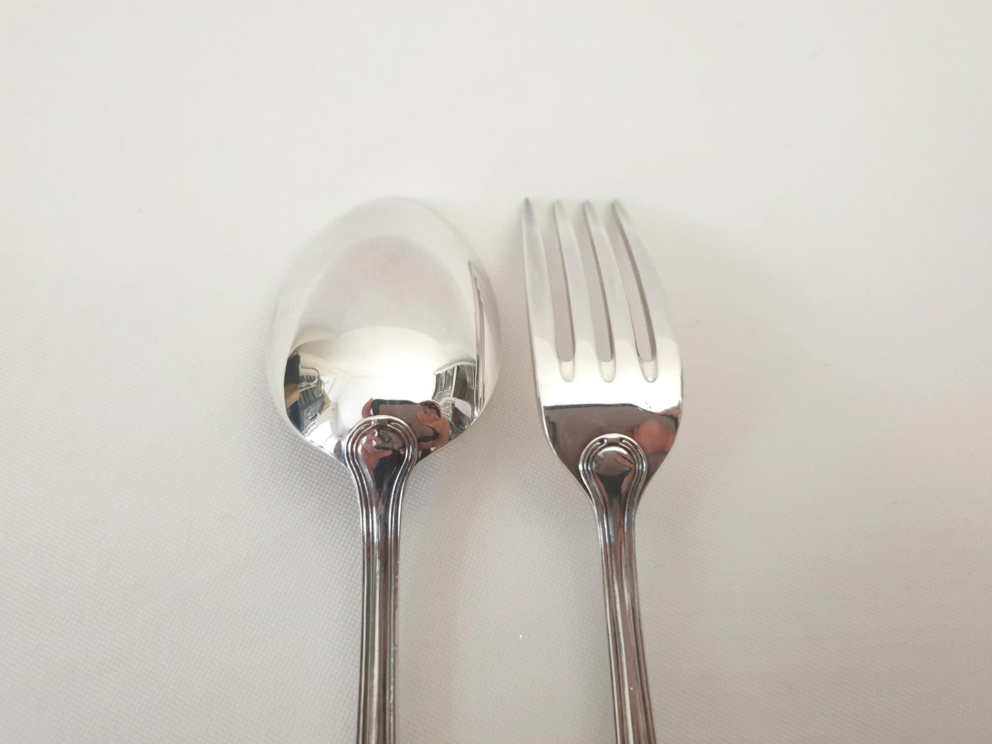 French Silver Plated Baptism Cutlery - Vintage Silver Plated Baby Spoon & Fork Set