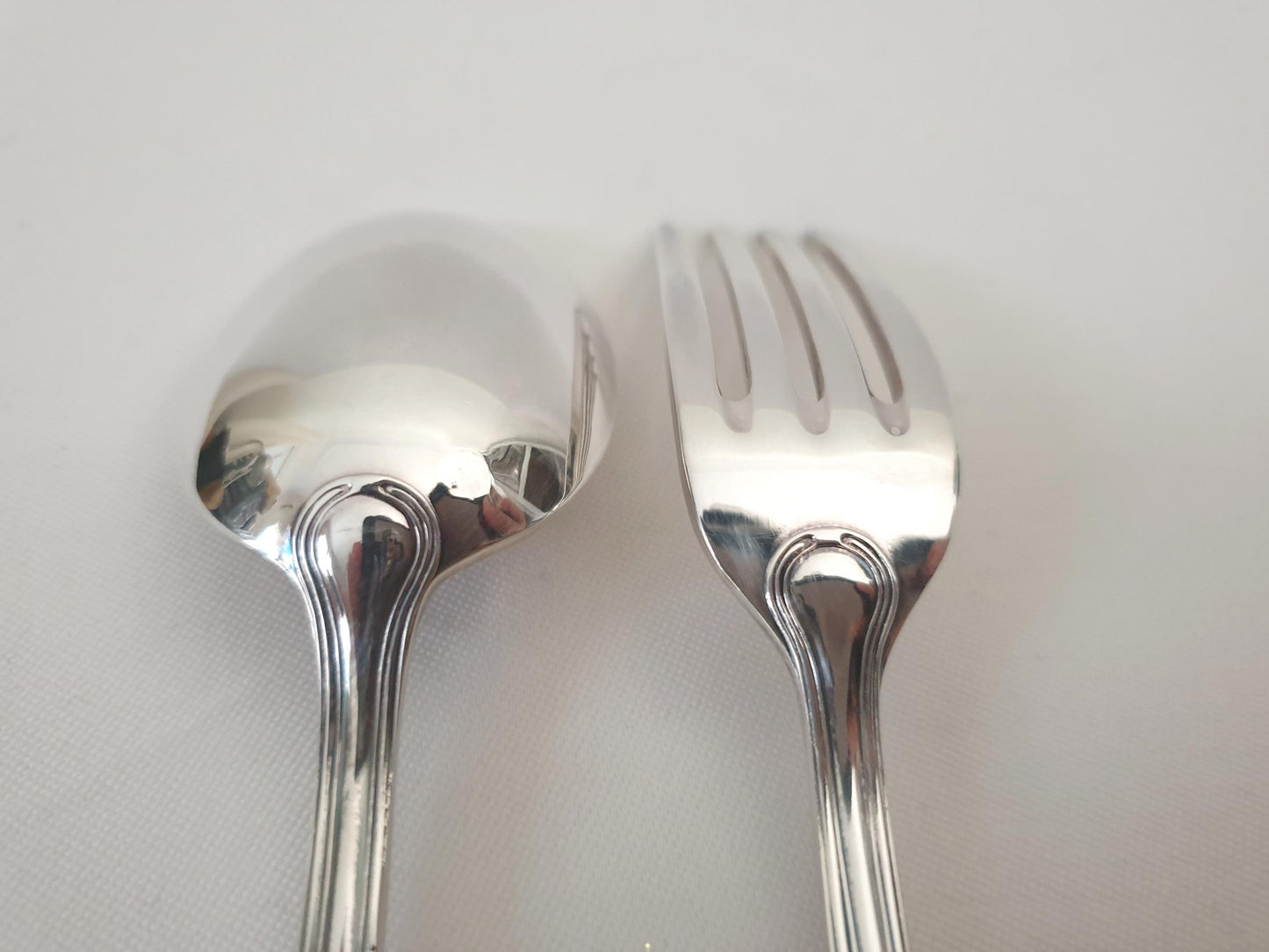 French Silver Plated Baptism Cutlery - Vintage Silver Plated Baby Spoon & Fork Set