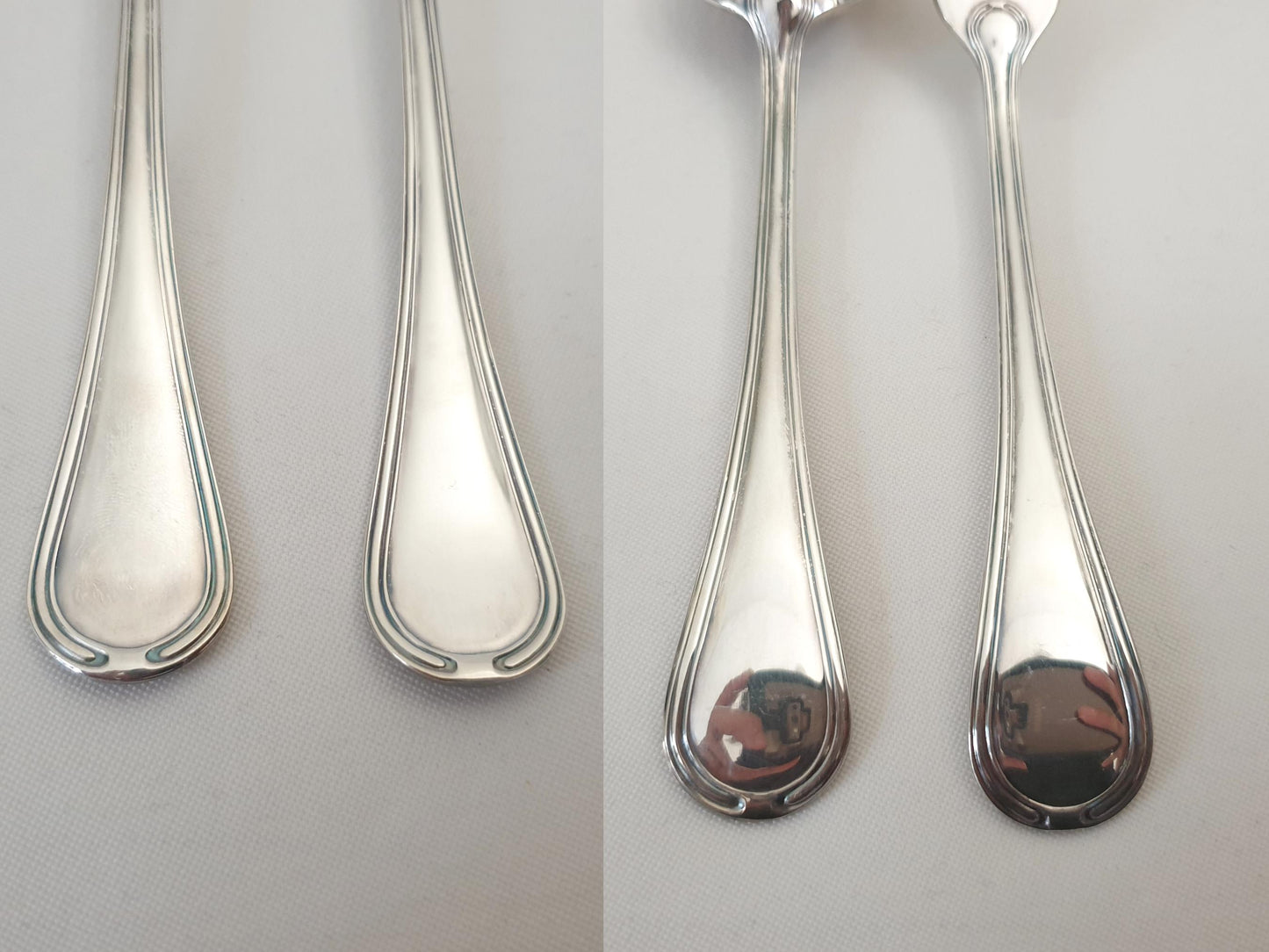 French Silver Plated Baptism Cutlery - Vintage Silver Plated Baby Spoon & Fork Set