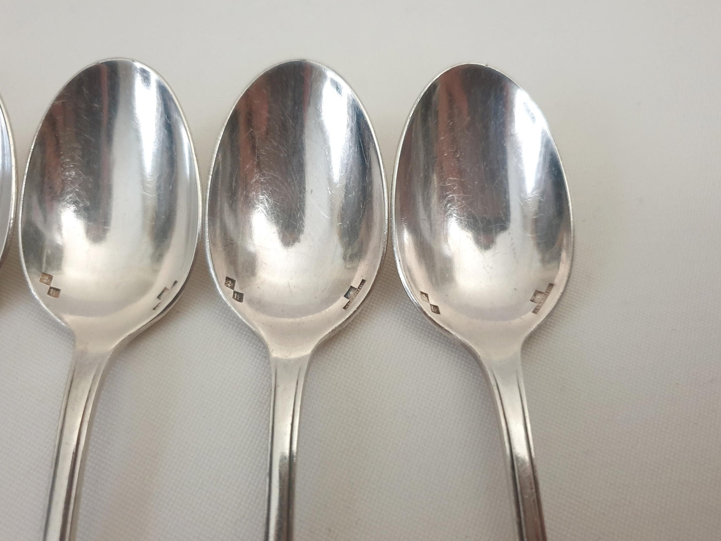 Christofle Alfenide 5 Silver Plated Coffee Spoons Art Deco Model - 5 French Christofle Teaspoons