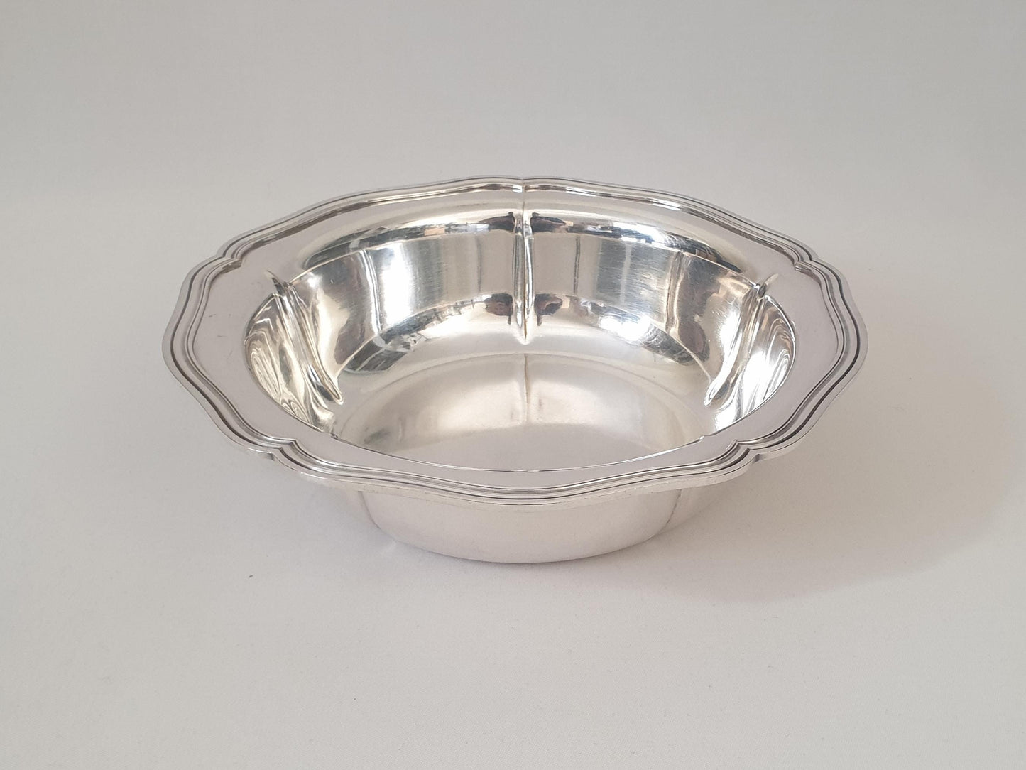 French Silver Plated Round Bowl - Vintage Salad Bowl or Serving Bowl
