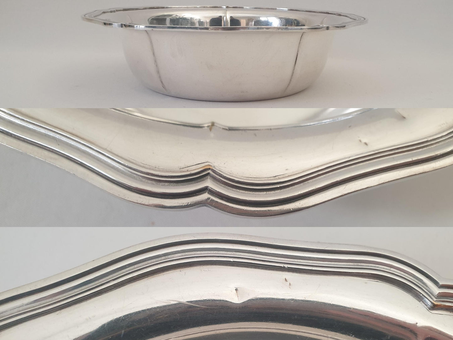 French Silver Plated Round Bowl - Vintage Salad Bowl or Serving Bowl