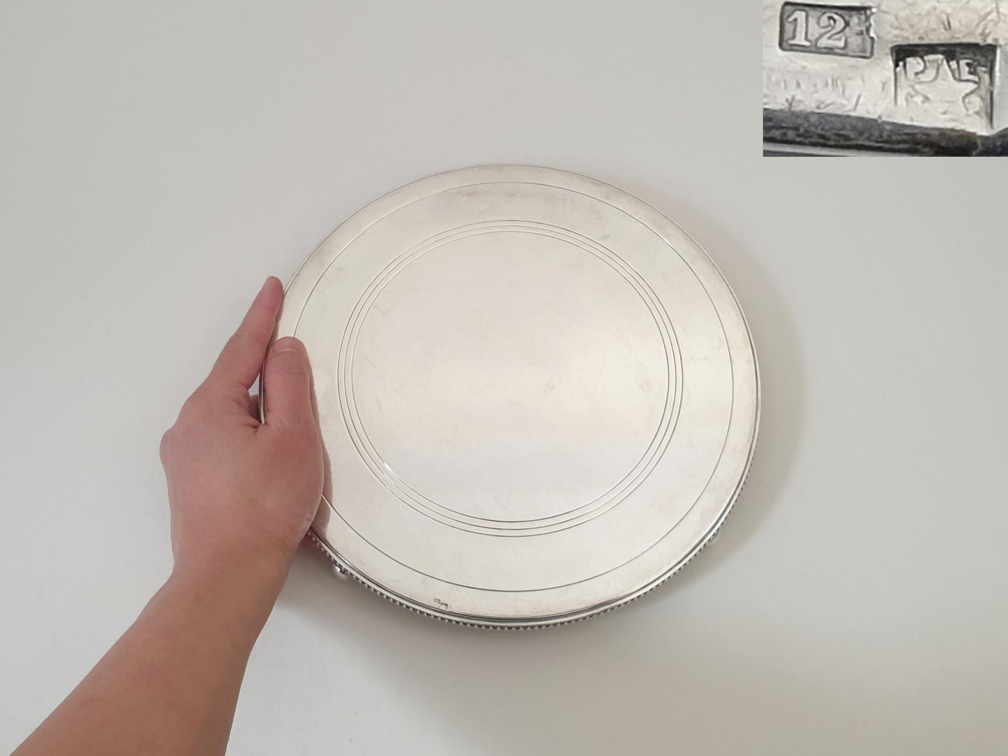 French Silver Plated Cake Display Stand - Round Pedestal Cake Stand - Footed Serving Stand