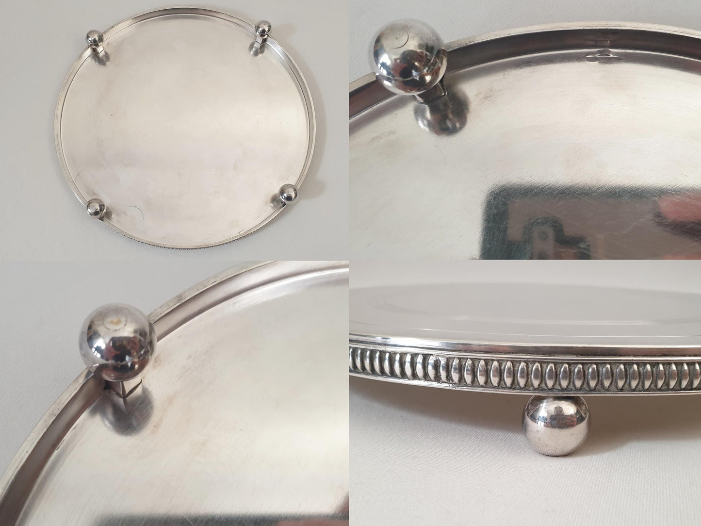 French Silver Plated Cake Display Stand - Round Pedestal Cake Stand - Footed Serving Stand