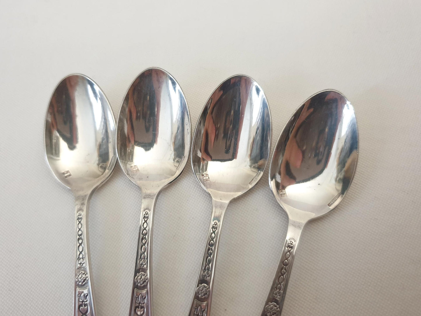 Christofle 7 Silver Plated Small Moka Spoons 'Villeroy' Model - 7 Demitasse Spoons