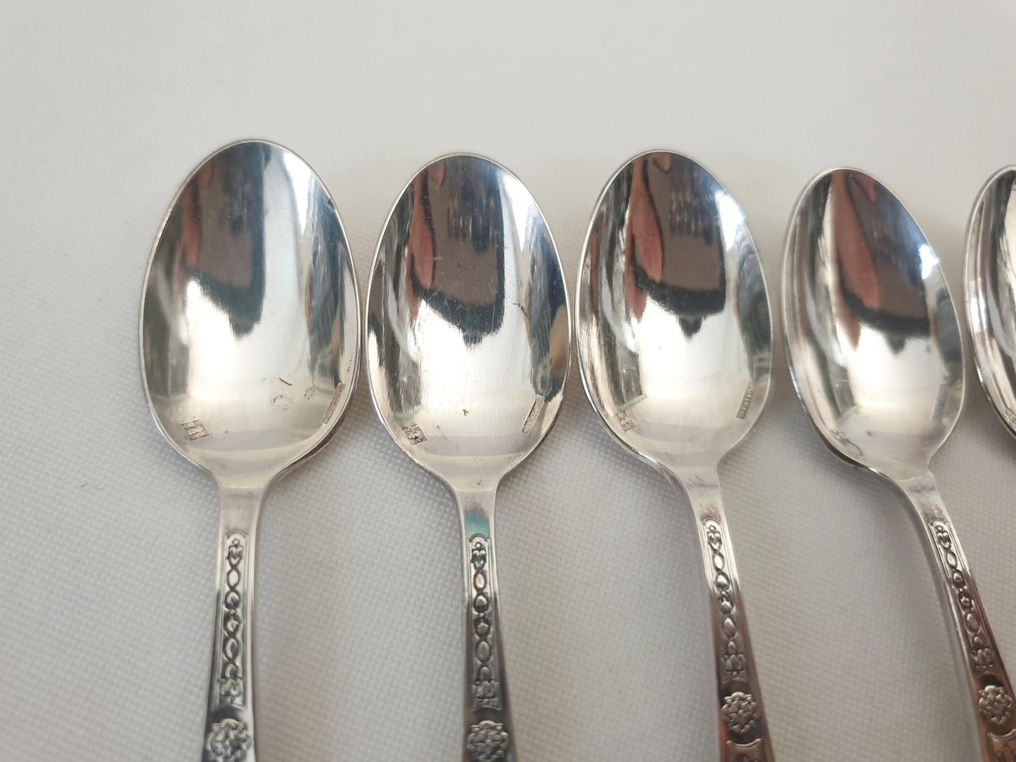 Christofle 6 Silver Plated Small Moka Spoons 'Villeroy' Model - 6 Demitasse Spoons