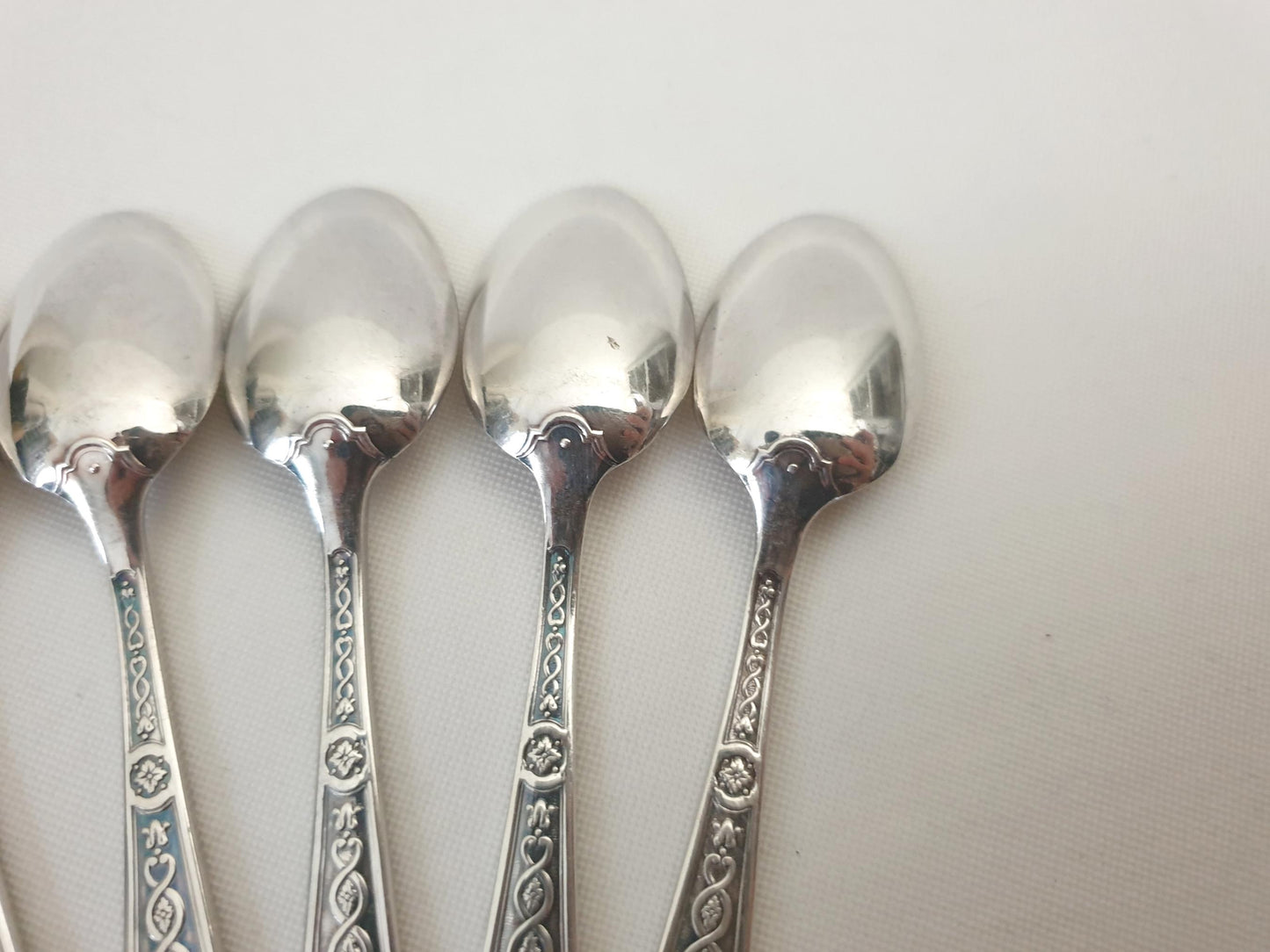 Christofle 6 Silver Plated Small Moka Spoons 'Villeroy' Model - 6 Demitasse Spoons