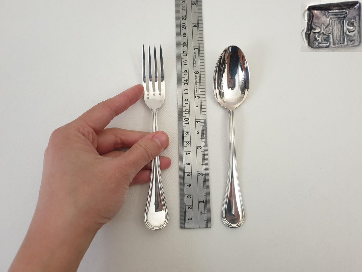 French Silver Plated Baptism Cutlery - Vintage Silver Plated Baby Spoon & Fork Set