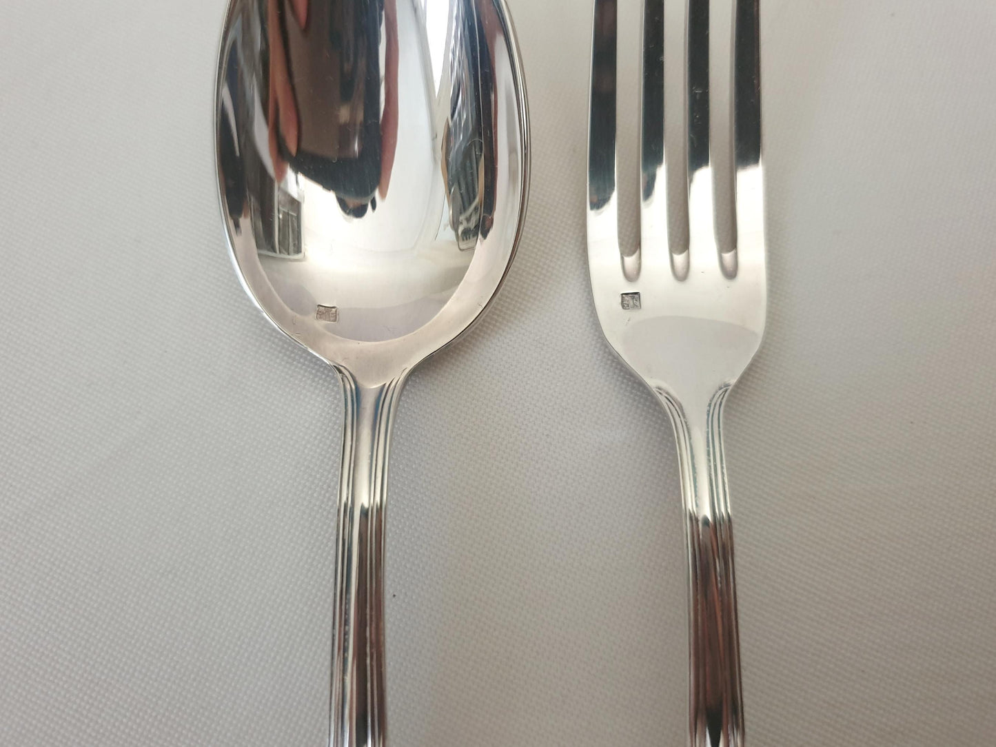 French Silver Plated Baptism Cutlery - Vintage Silver Plated Baby Spoon & Fork Set