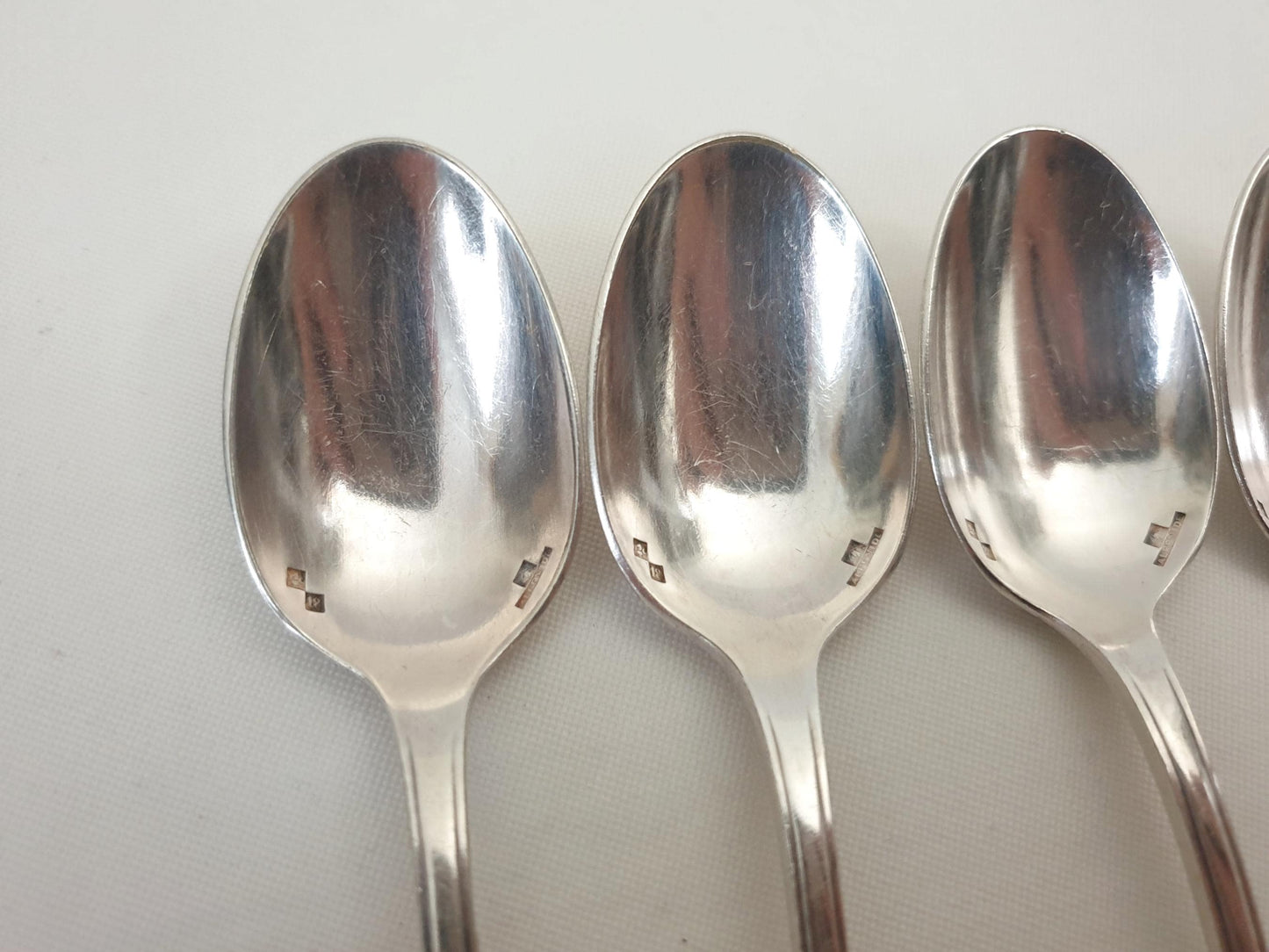 Christofle Alfenide 5 Silver Plated Coffee Spoons Art Deco Model - 5 French Christofle Teaspoons