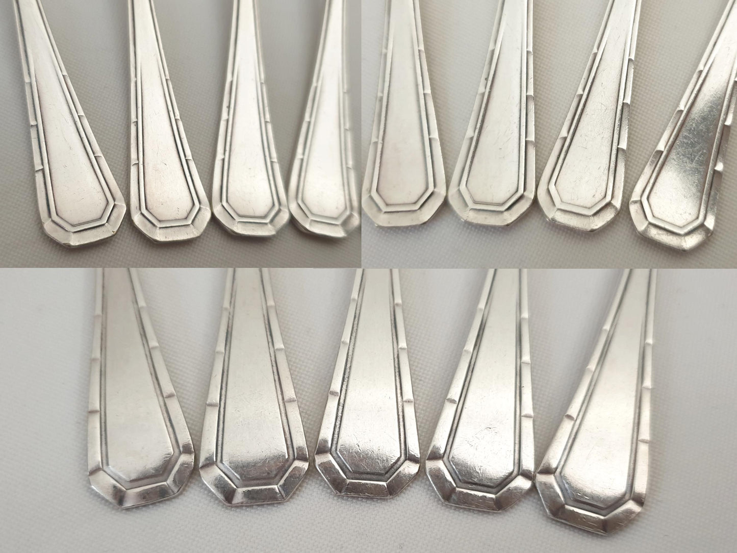 Christofle Alfenide 5 Silver Plated Coffee Spoons Art Deco Model - 5 French Christofle Teaspoons
