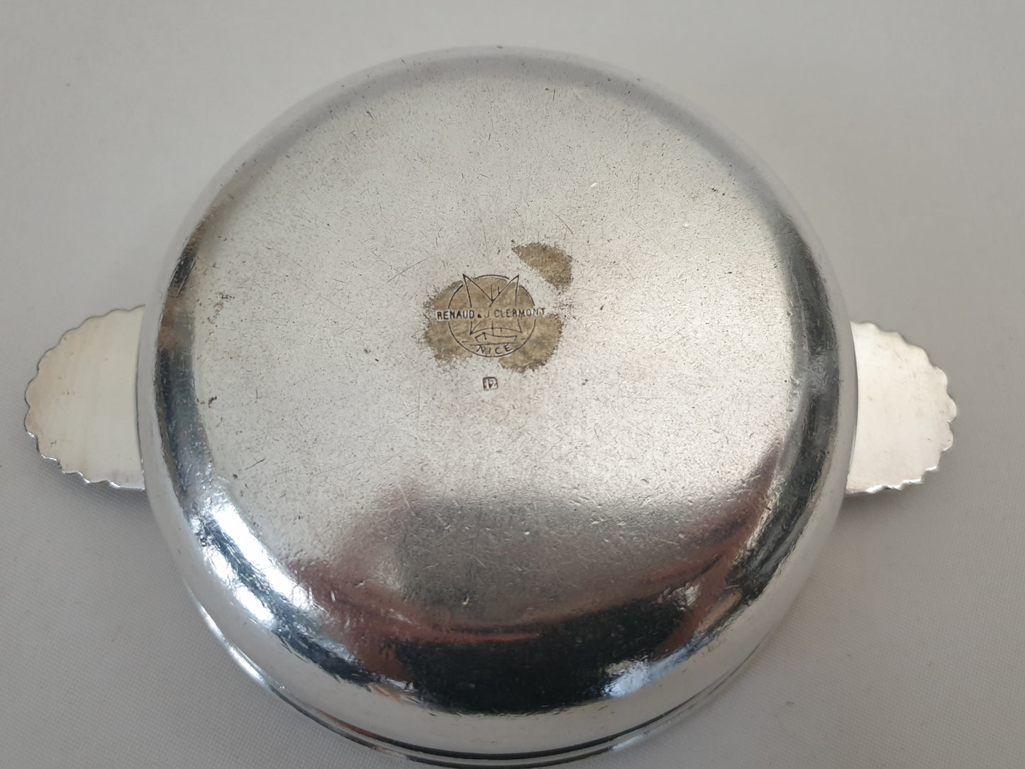 French Vintage Silver Plated Mini Bowl or Sauce Boat with Shell Handles by Renaud & J. Clermont, Nice