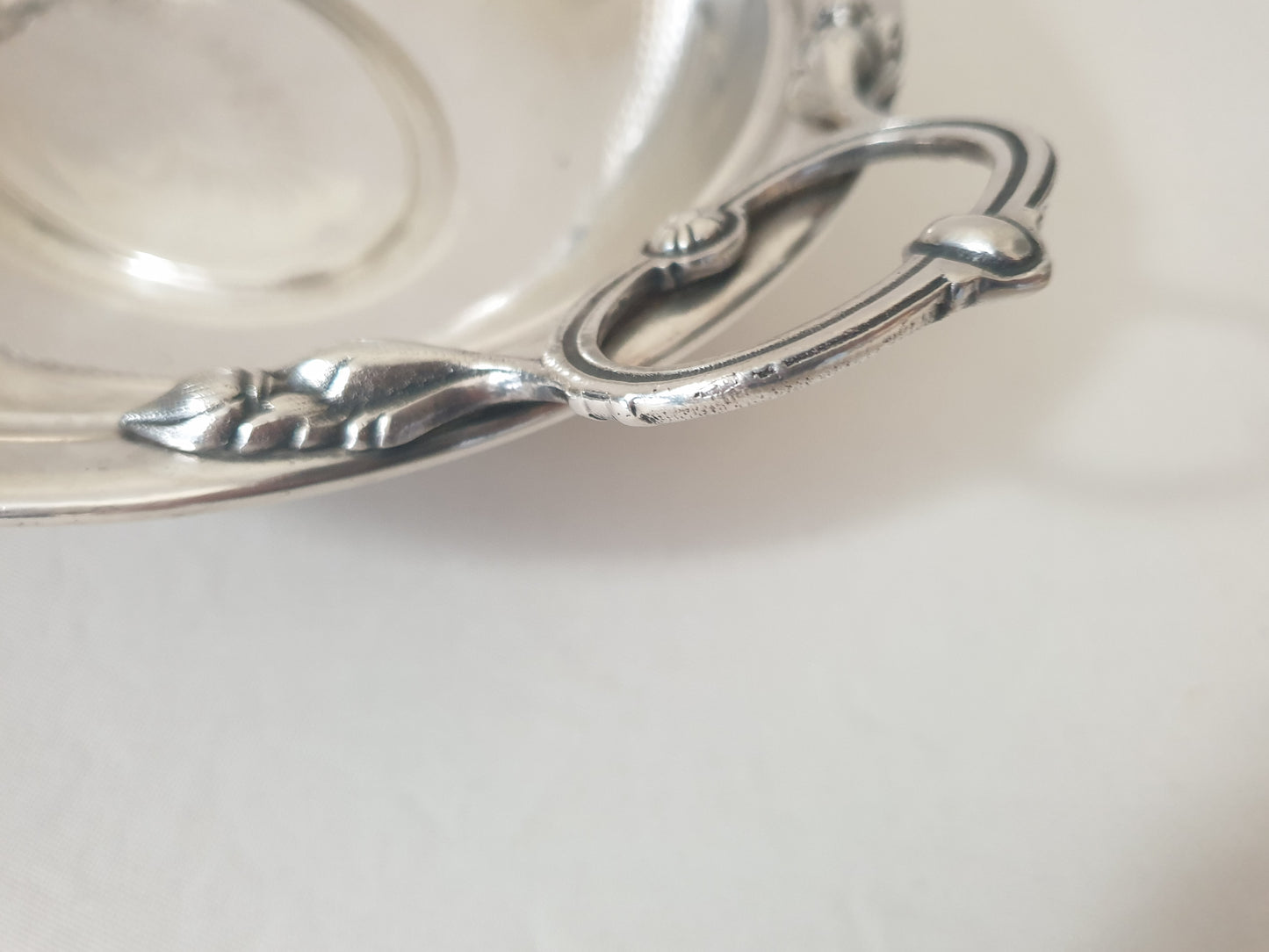 Antique WMF Silver Plated Oval Serving Platter or Bread Basket with with Handles