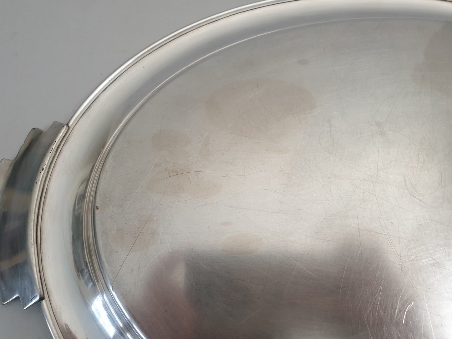 French Art Deco Silver Plated Oval Serving Tray with Handles – Centerpiece Platter by Argit