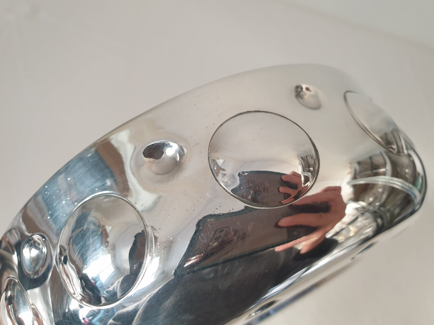 French Vintage Silver Plated Medium Bowl with Handles in Wine Taster Design