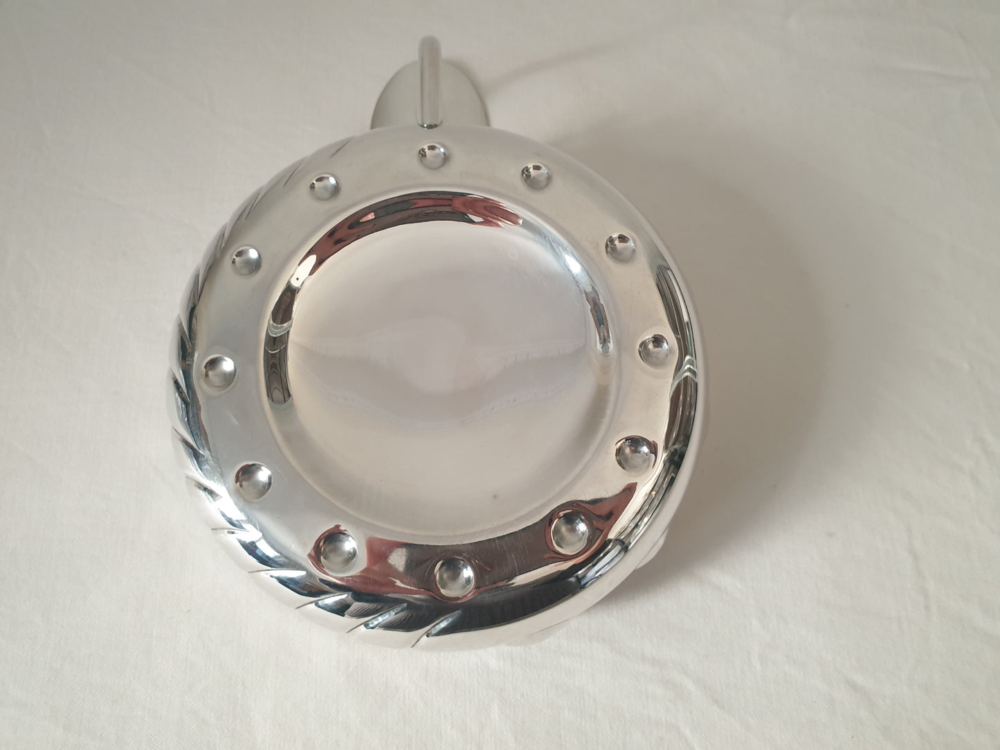 French Vintage Silver Plated Medium Bowl with Handles in Wine Taster Design