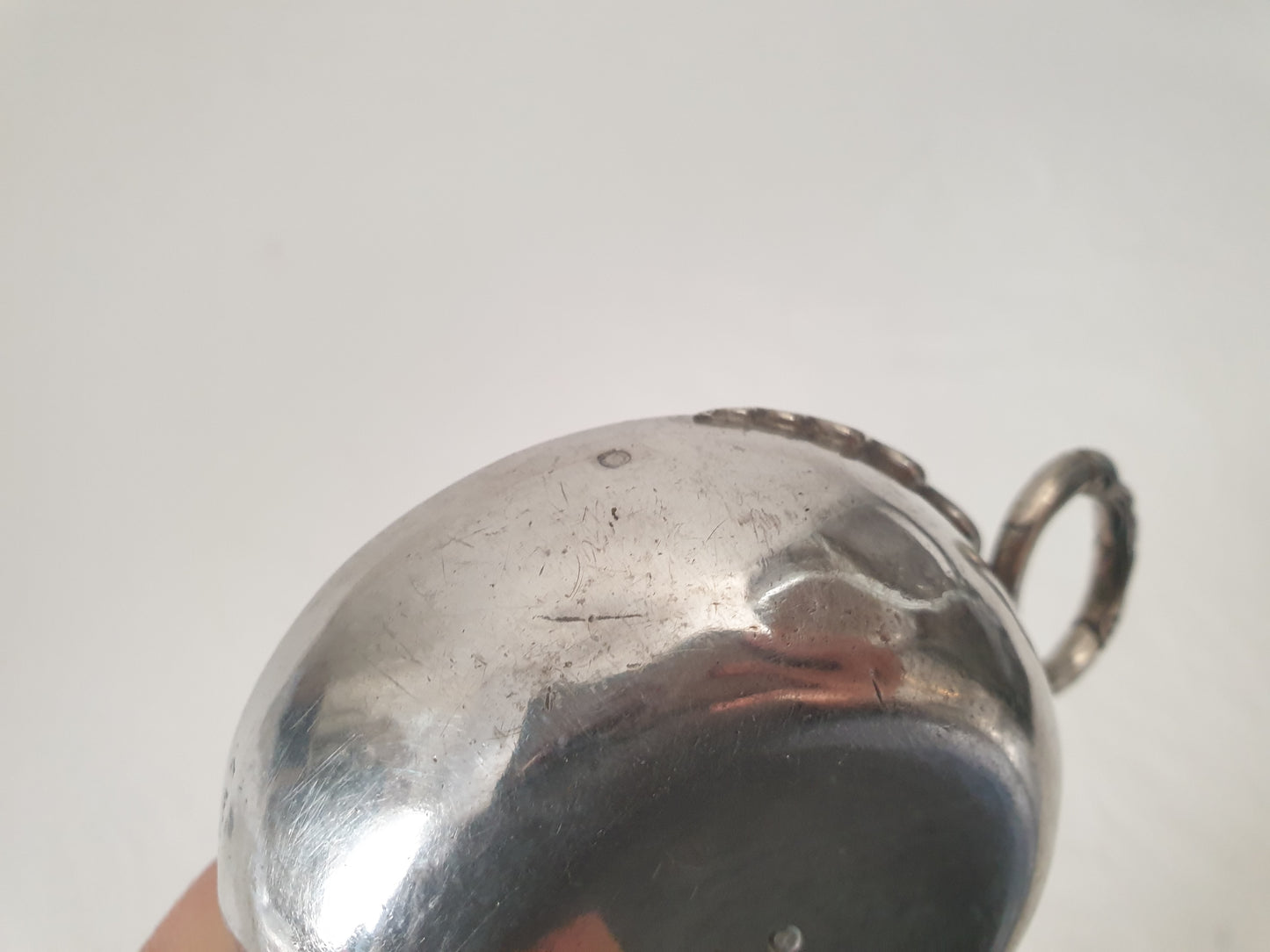 Antique 19th Century French Provincial 800 Silver Wine Taster (Tastevin) with Serpent Handle