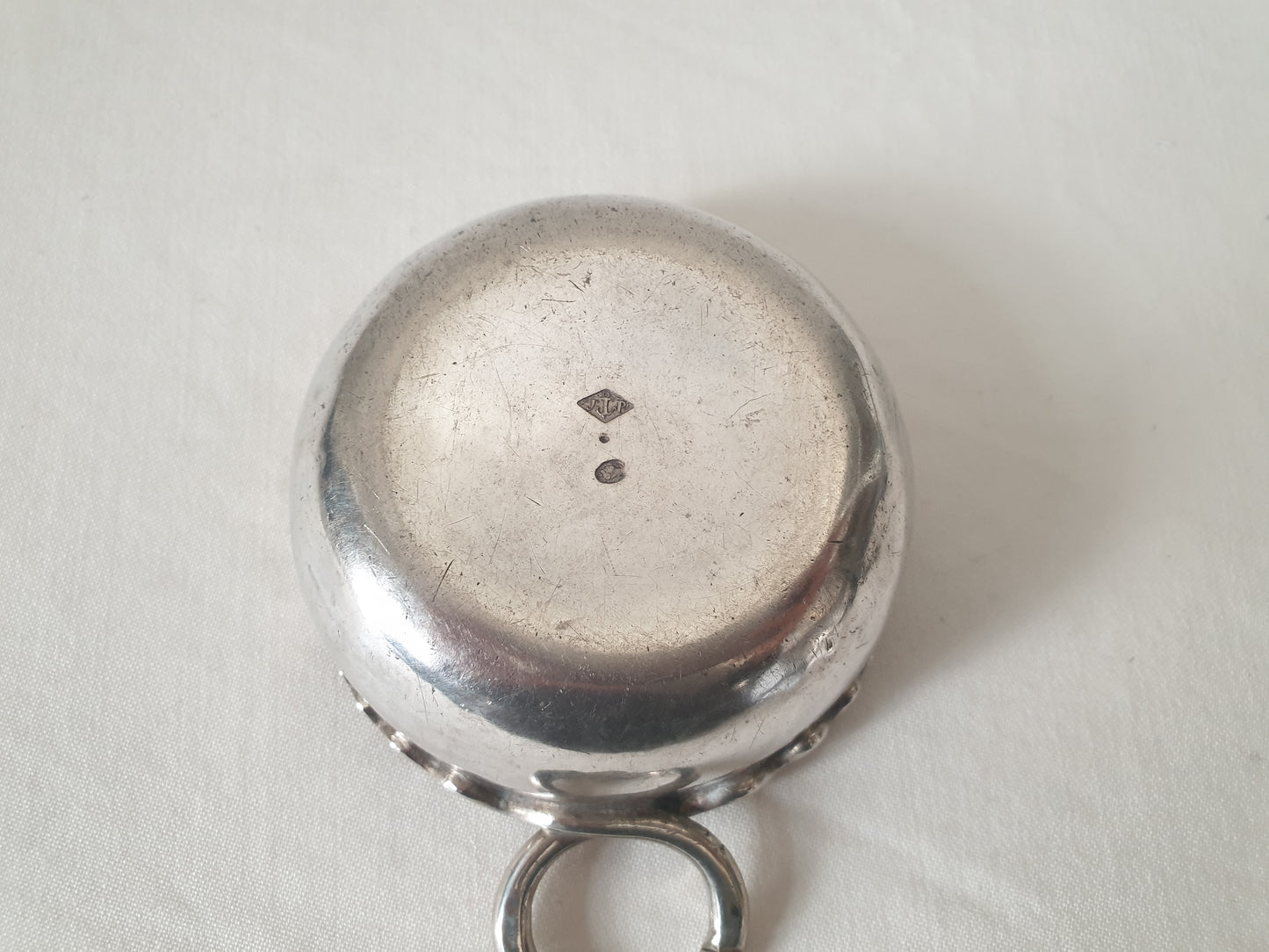 Antique 19th Century French Provincial 800 Silver Wine Taster (Tastevin) with Serpent Handle