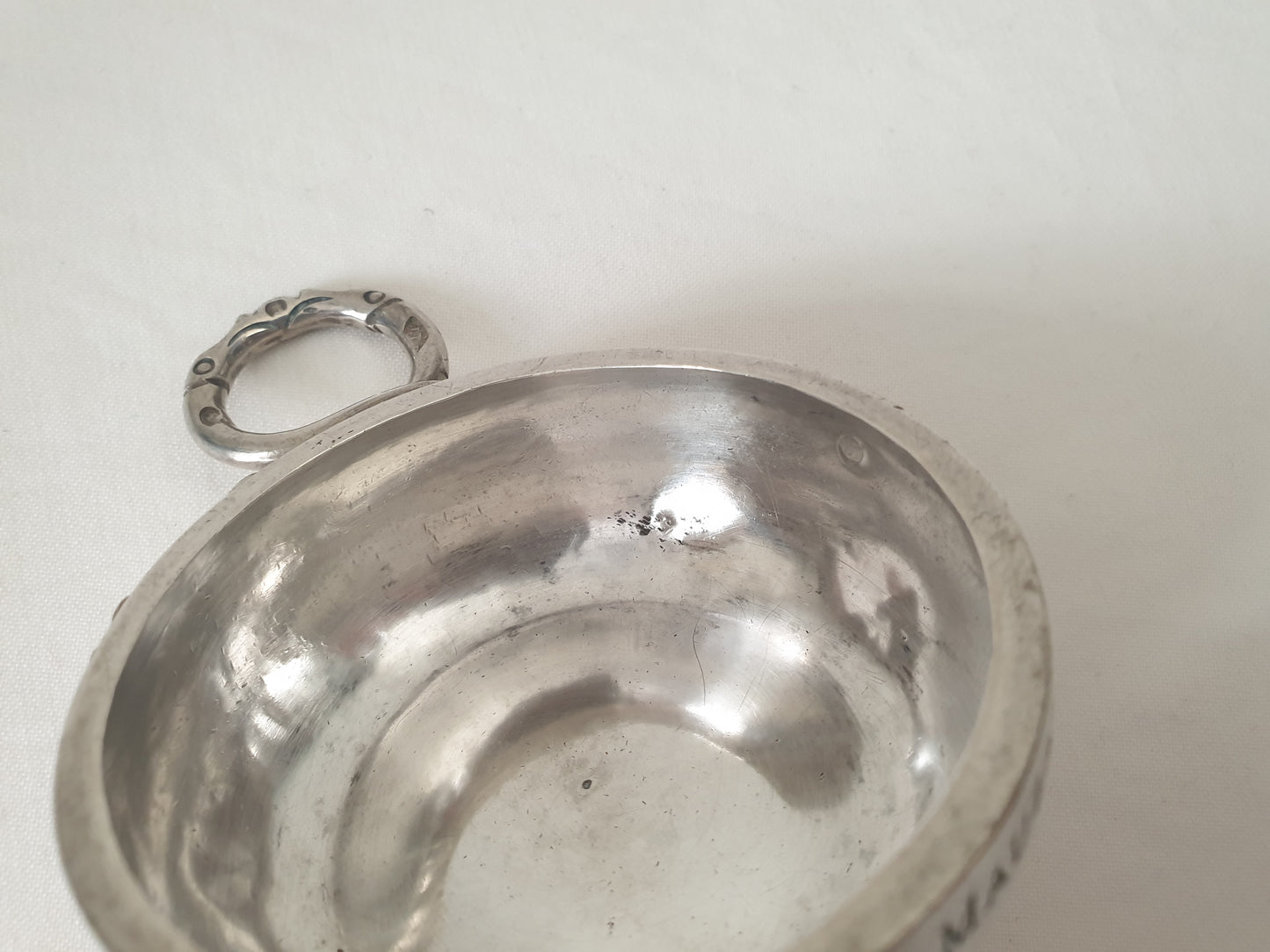 Antique 19th Century French Provincial 800 Silver Wine Taster (Tastevin) with Serpent Handle