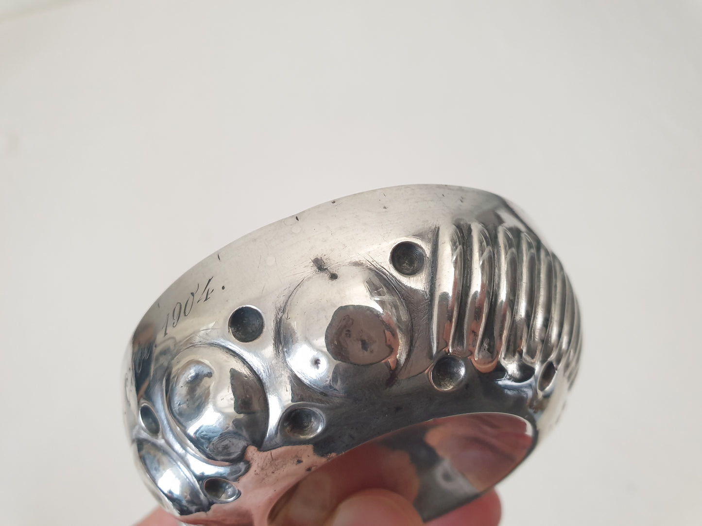 Antique French 950 Silver Wine Taster (Tastevin) with Fluted and Dimpled Design