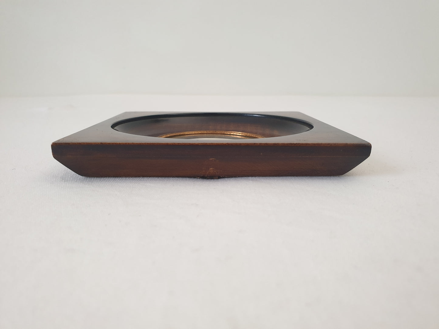 Vintage Hand Painted Miniature of Pastoral Lovers in Wooden Frame