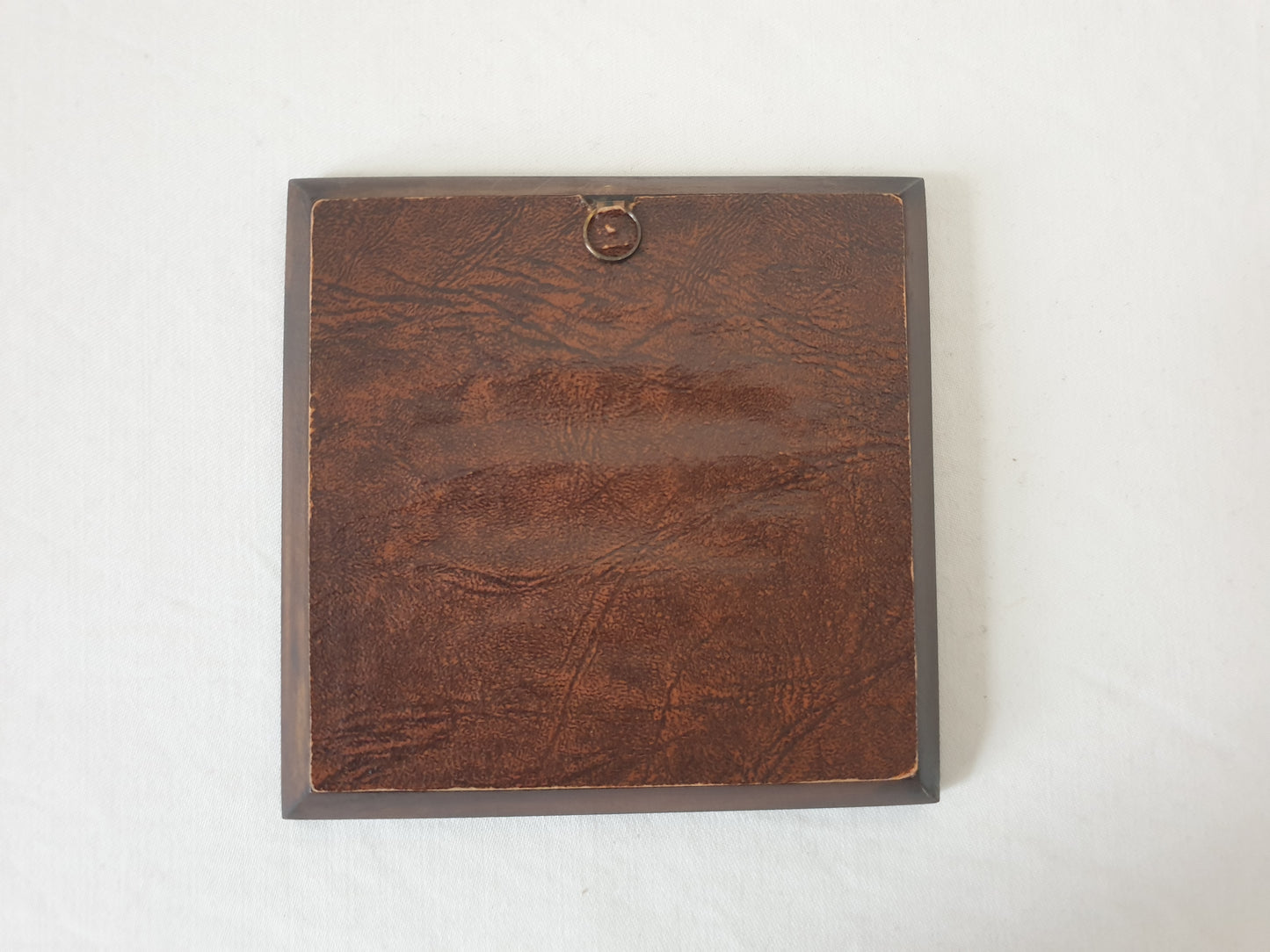 Vintage Hand Painted Miniature of Pastoral Lovers in Wooden Frame