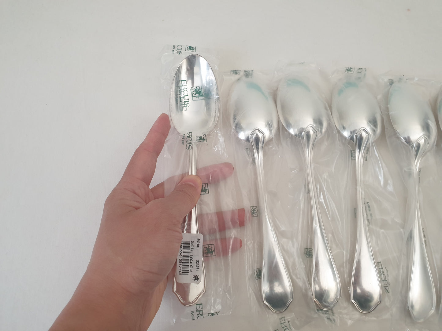 New Ercuis 8 Silver Plated Table Spoons - 8 French Ercuis Soup Spoons