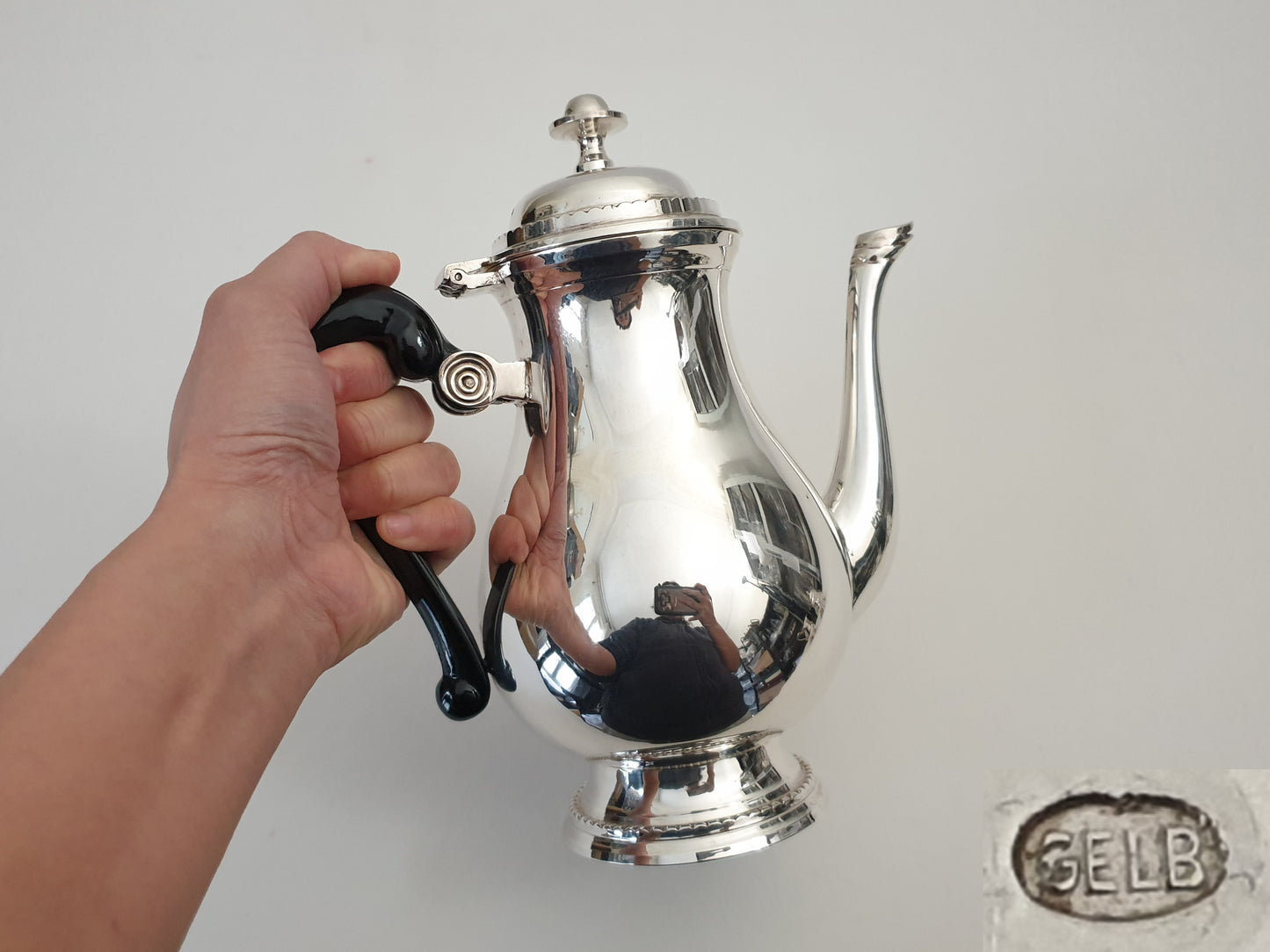 Vintage French Silver Plated Coffee Service Set with Beaded Details by GELB