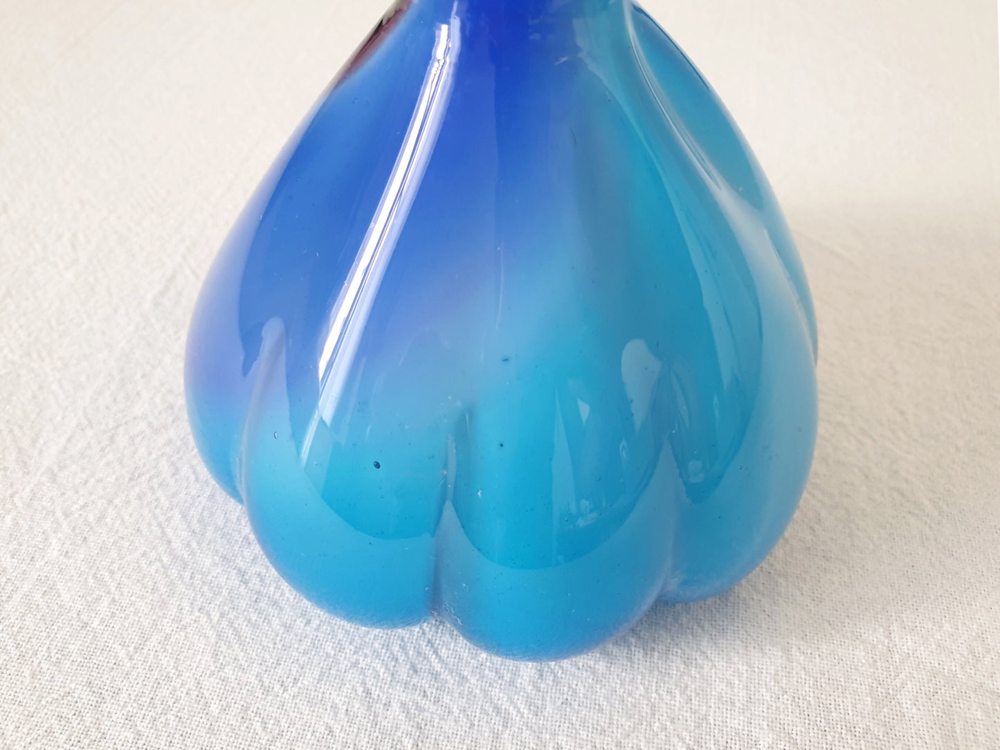 Vintage Blue and Purple Hand Blown Glass Vase