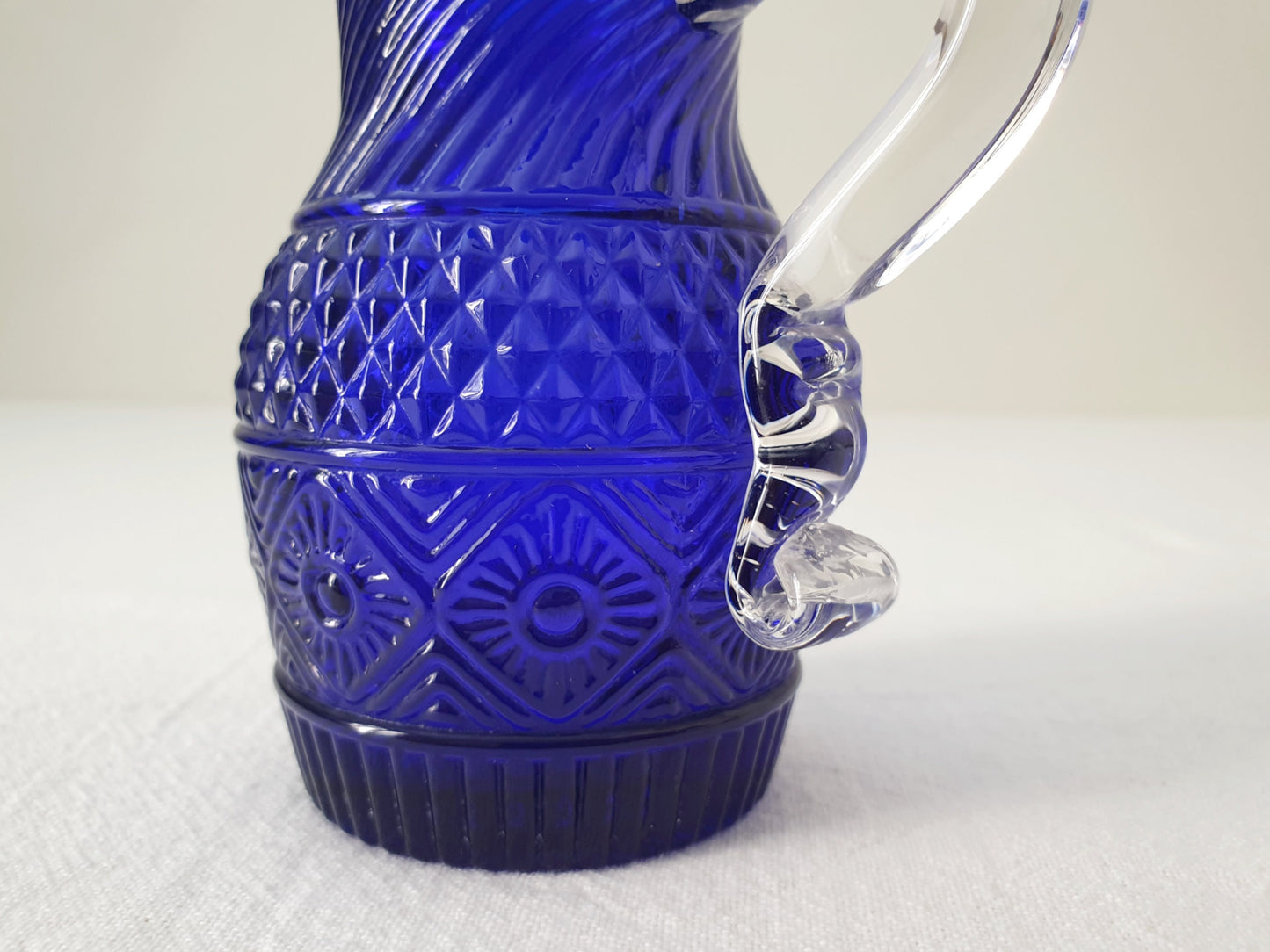 Vintage Cobalt Blue MMA Pitcher, Blue Pitcher Sandwich Style