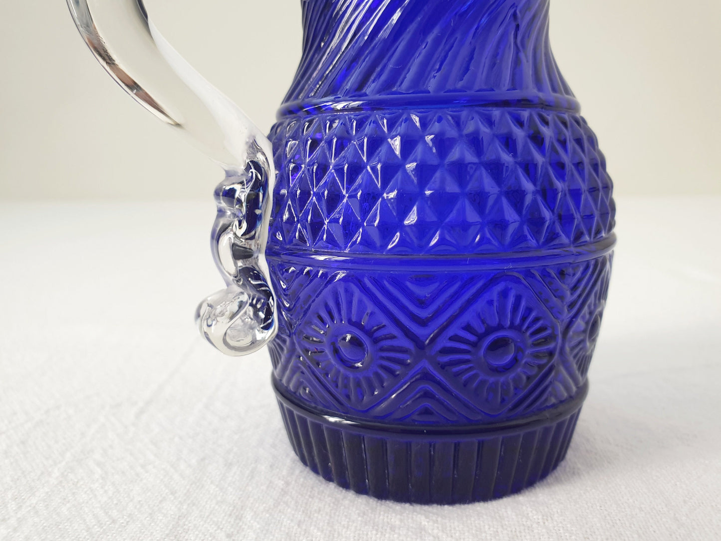 Vintage Cobalt Blue MMA Pitcher, Blue Pitcher Sandwich Style