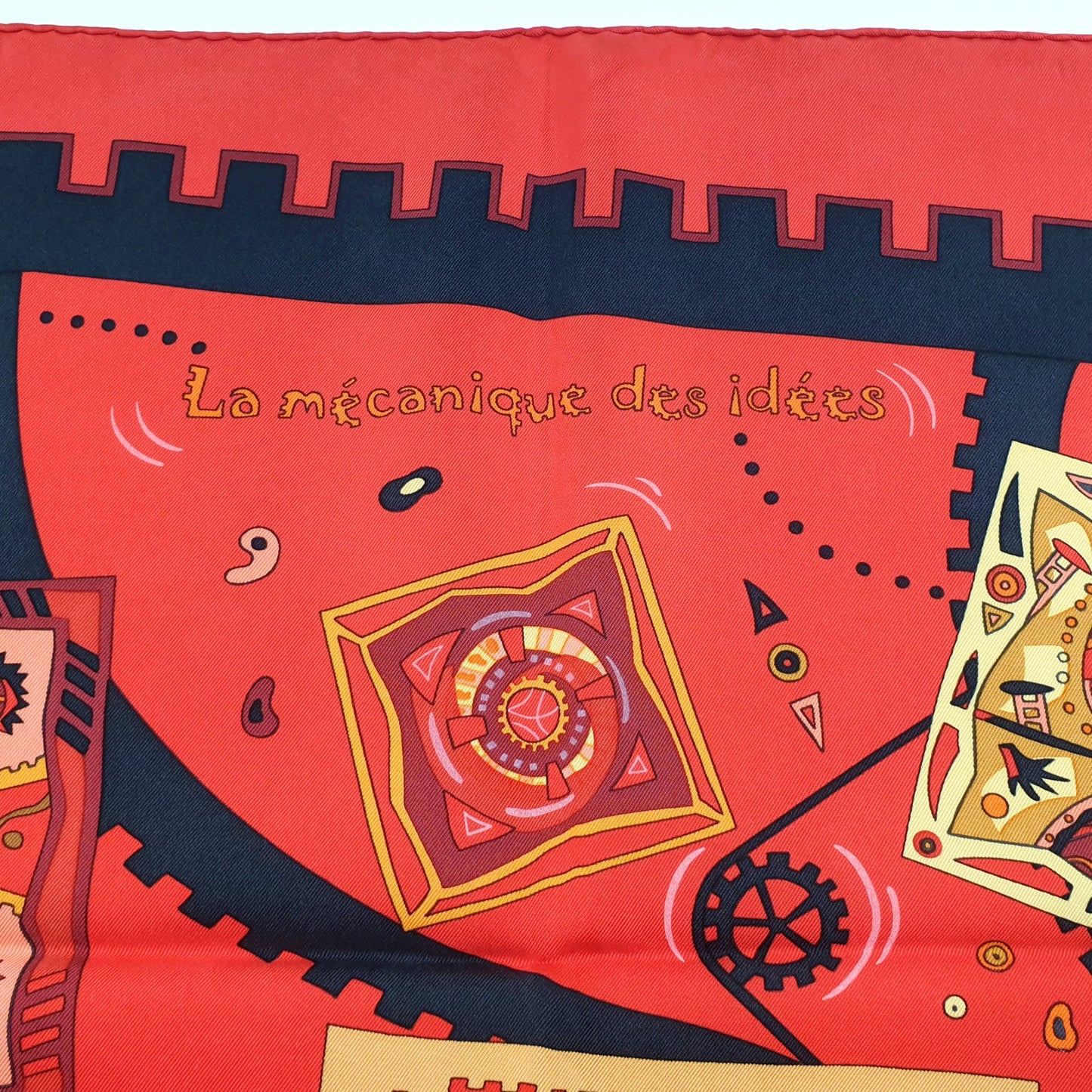 Hermes Scarf "La Mécanique des Idées" by Christine Henry 90cm Silk | Hermes Carre