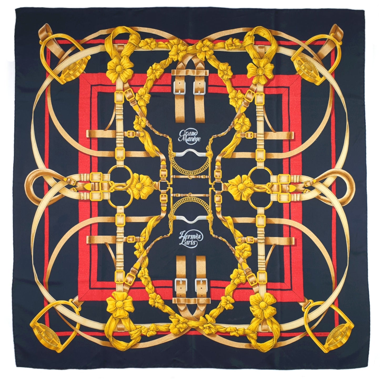 Hermes Scarf "Grand Manege" by Henri d'Origny 90cm Silk | Hermes Carre