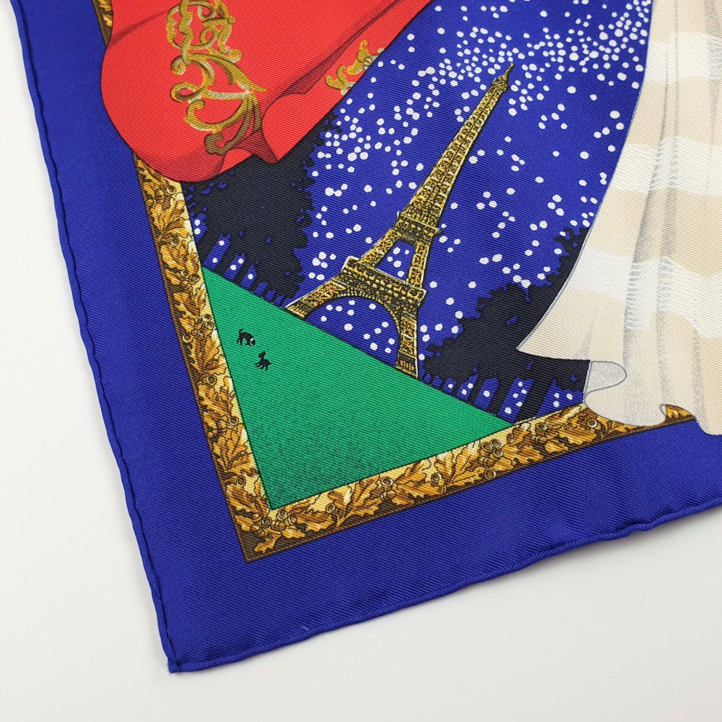 Hermes Gavroche "Souvenirs de Paris" by Joseph Hilton McConnico 45cm Silk | Hermes Pocket Square