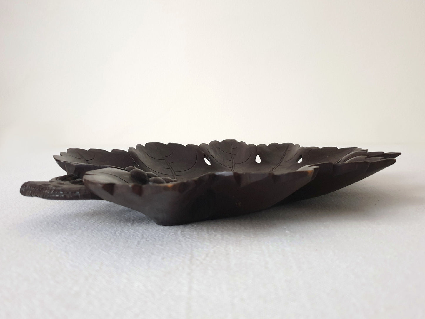 Black Forest Style Vintage Wooden Tray - Vine Leaf Design