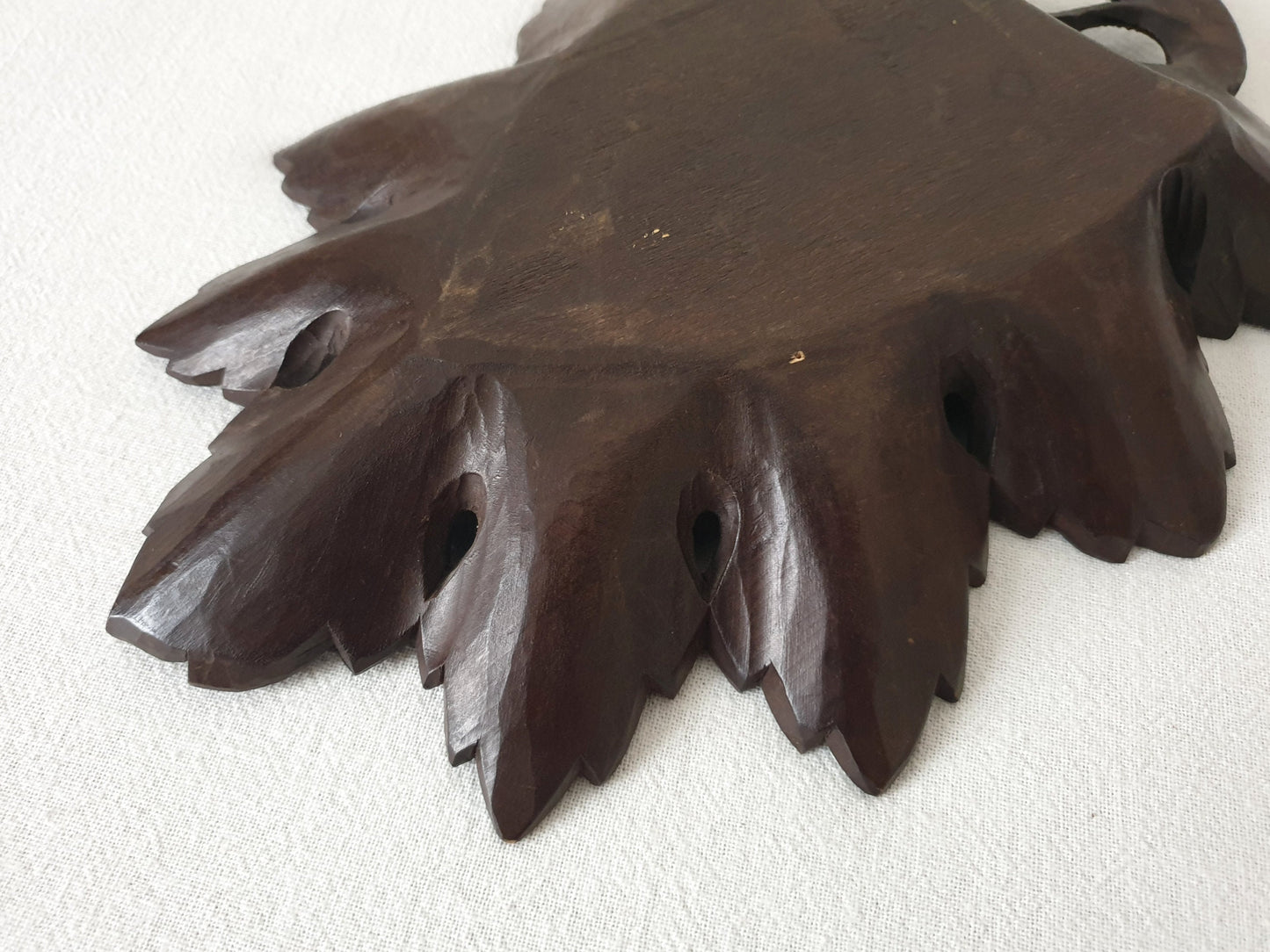 Black Forest Style Vintage Wooden Tray - Vine Leaf Design