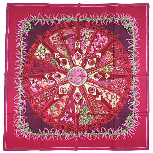 Hermes Scarf "Aux Pays des Épices" by Annie Faivre 90cm Silk | Hermes Carre