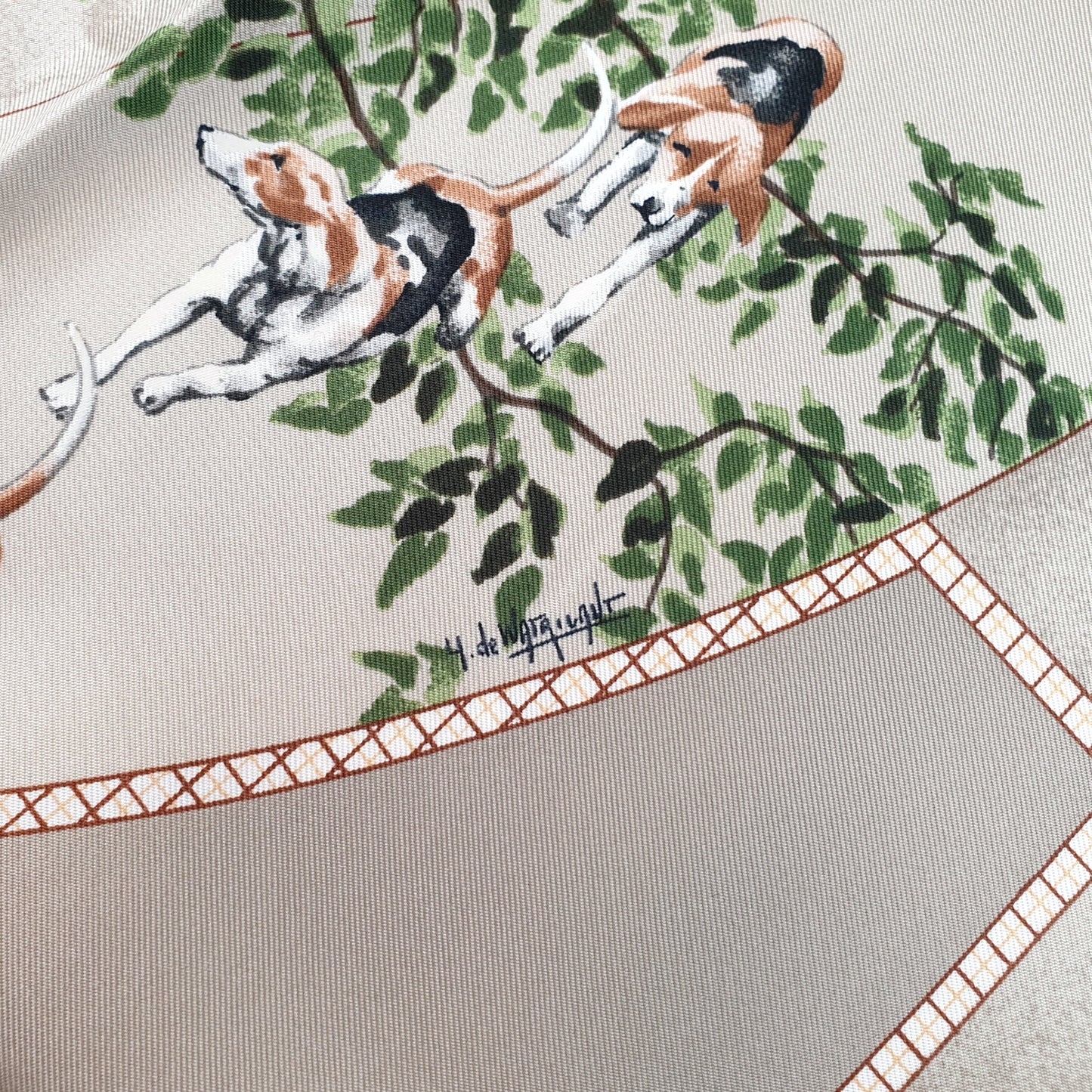 Hermes Scarf "Le Poitevin" by Hubert de Watrigant 90cm Silk | Hermes Carre