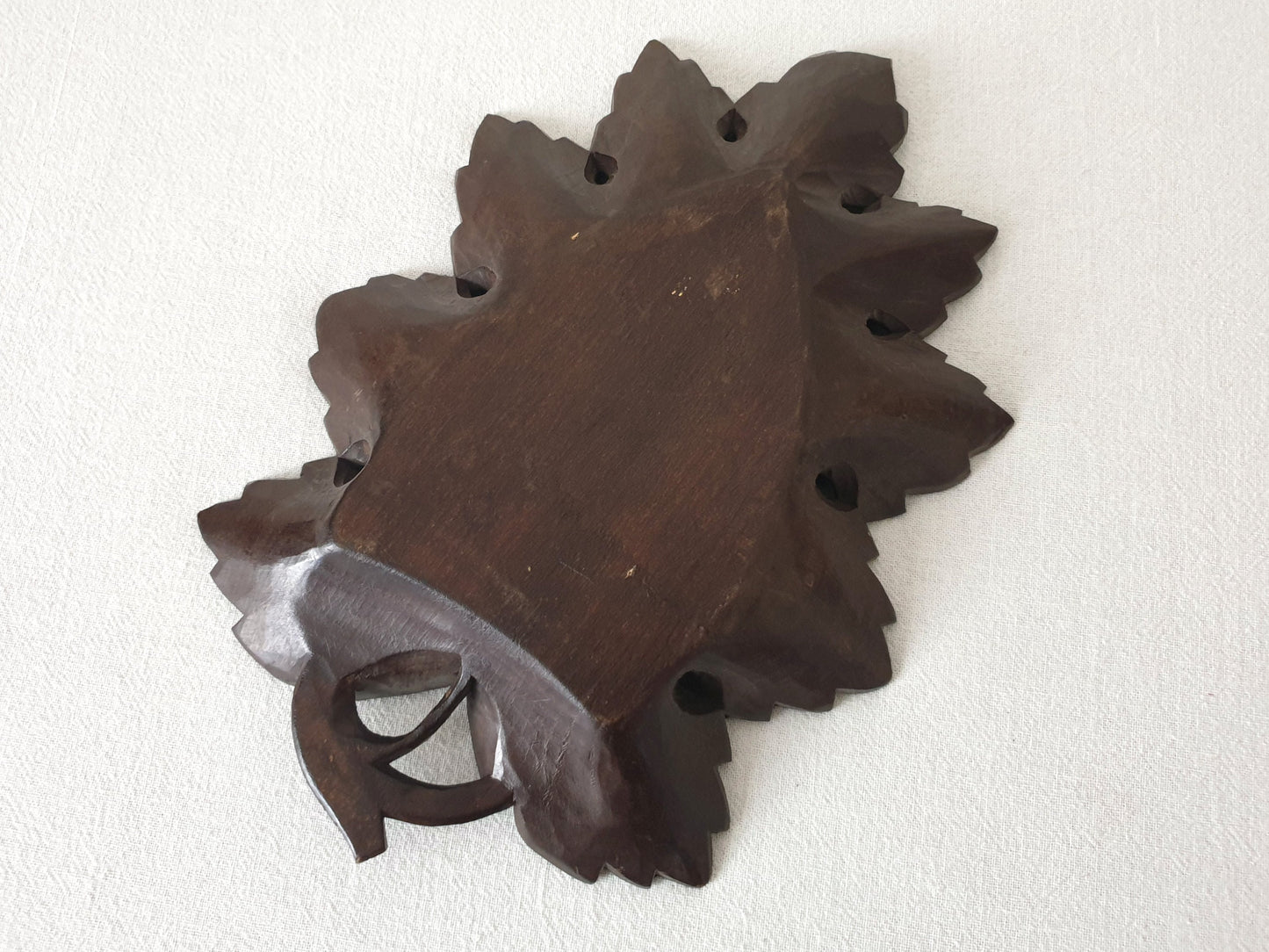 Black Forest Style Vintage Wooden Tray - Vine Leaf Design