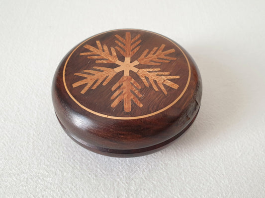 French Antique Rosewood Circular Box