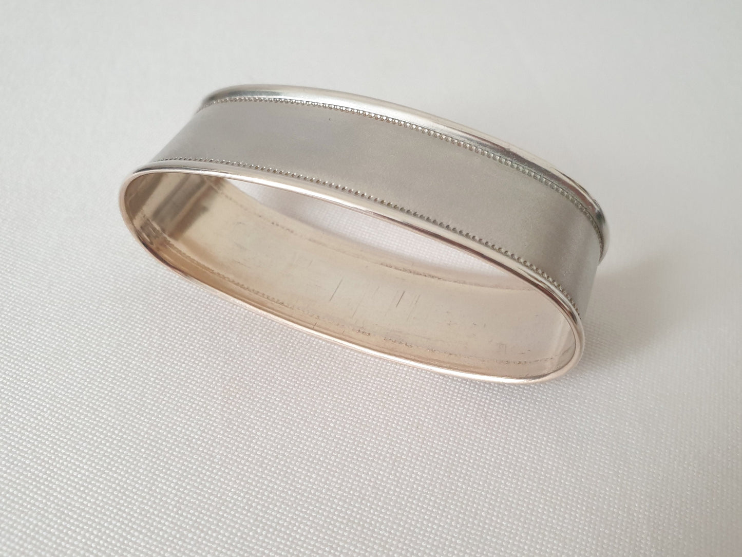 Vintage Portuguese 835 Silver Oval Napkin Ring Engraved 'Pierre' - Porto Hallmark