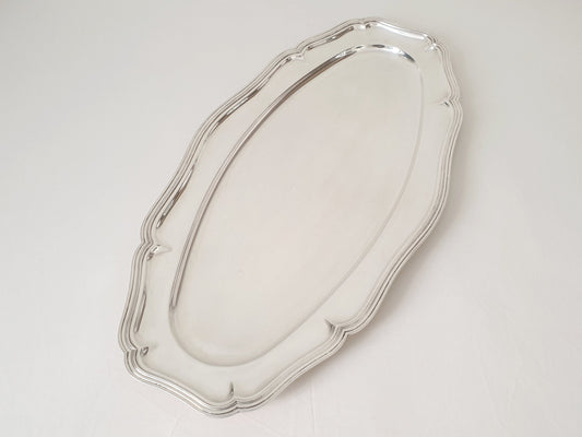 Large Oval Fish Serving Dish in Silver Plated - Vintage Fish Tray