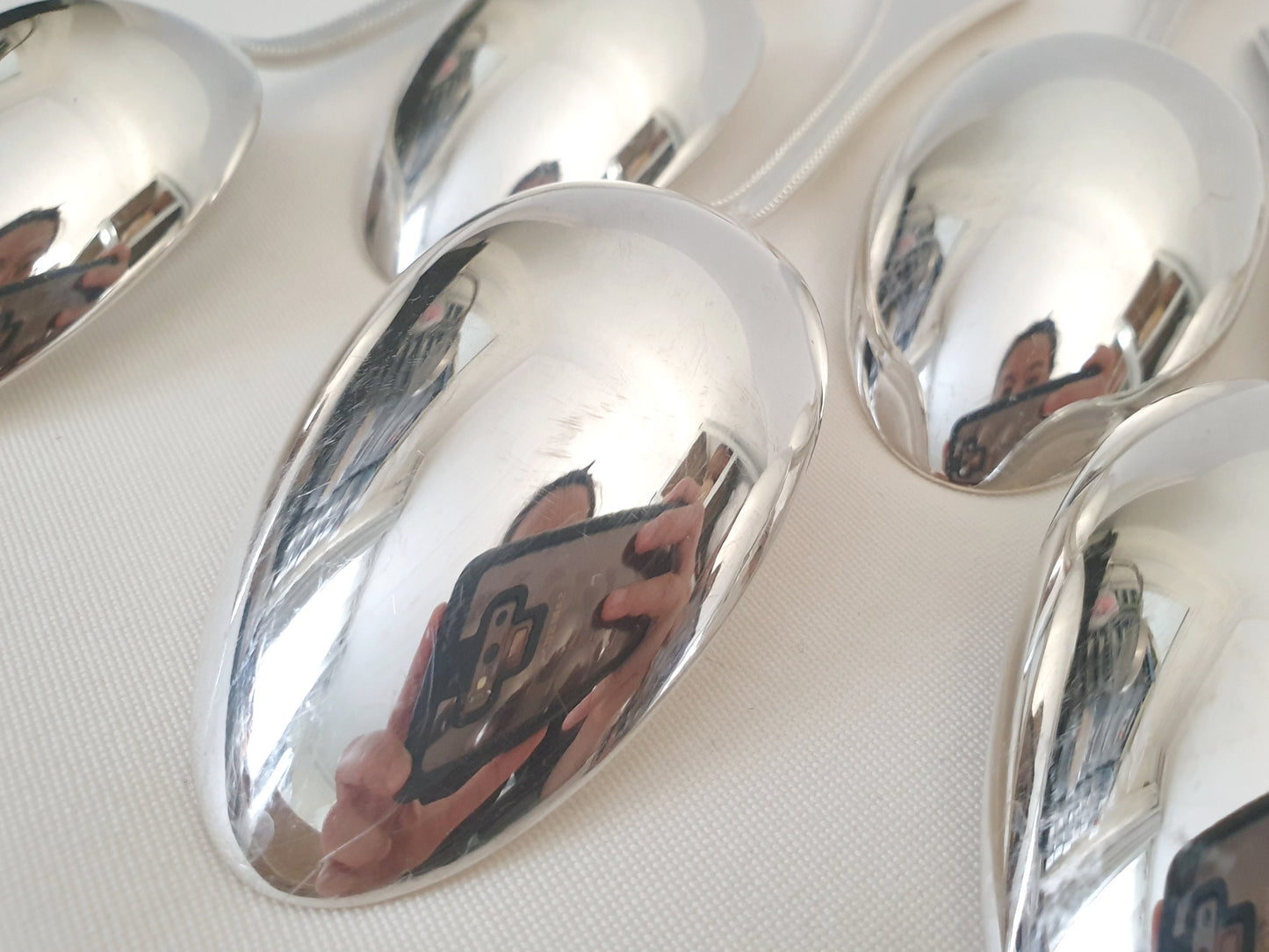 10 Christofle Silver Plated Table Spoons 'Pearls' Model - French Christofle Soup Spoons