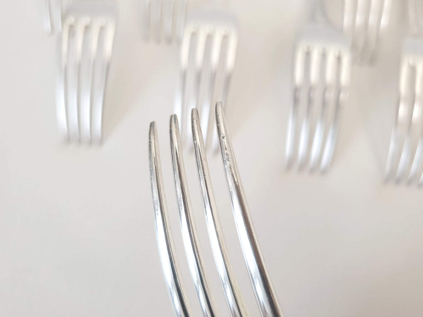 10 Christofle Silver Plated Table Forks 'Pearls' Model - French Christofle Dinner Forks