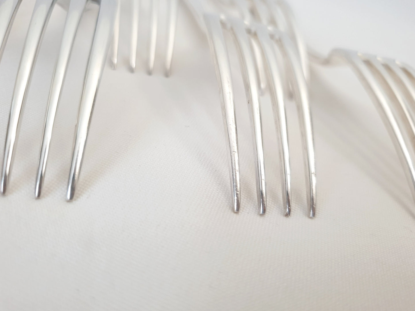 10 Christofle Silver Plated Table Forks 'Pearls' Model - French Christofle Dinner Forks