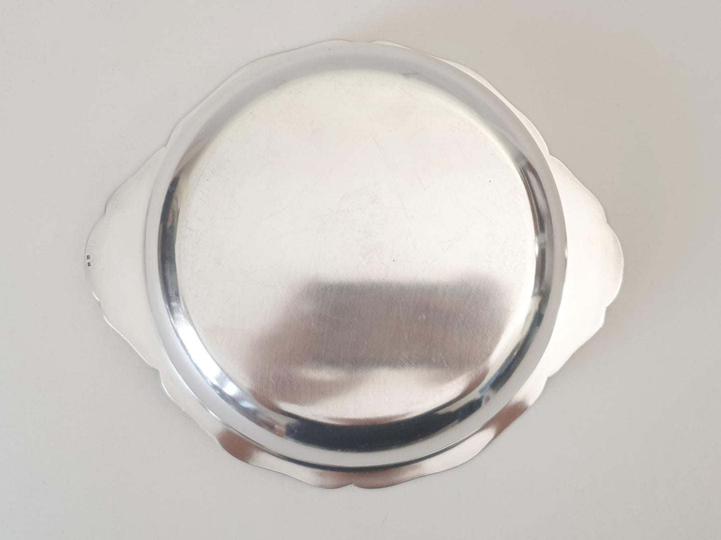 French Vintage Silver Plated Big Circular Bowl with Handles - Big Handled Round Serving Dish