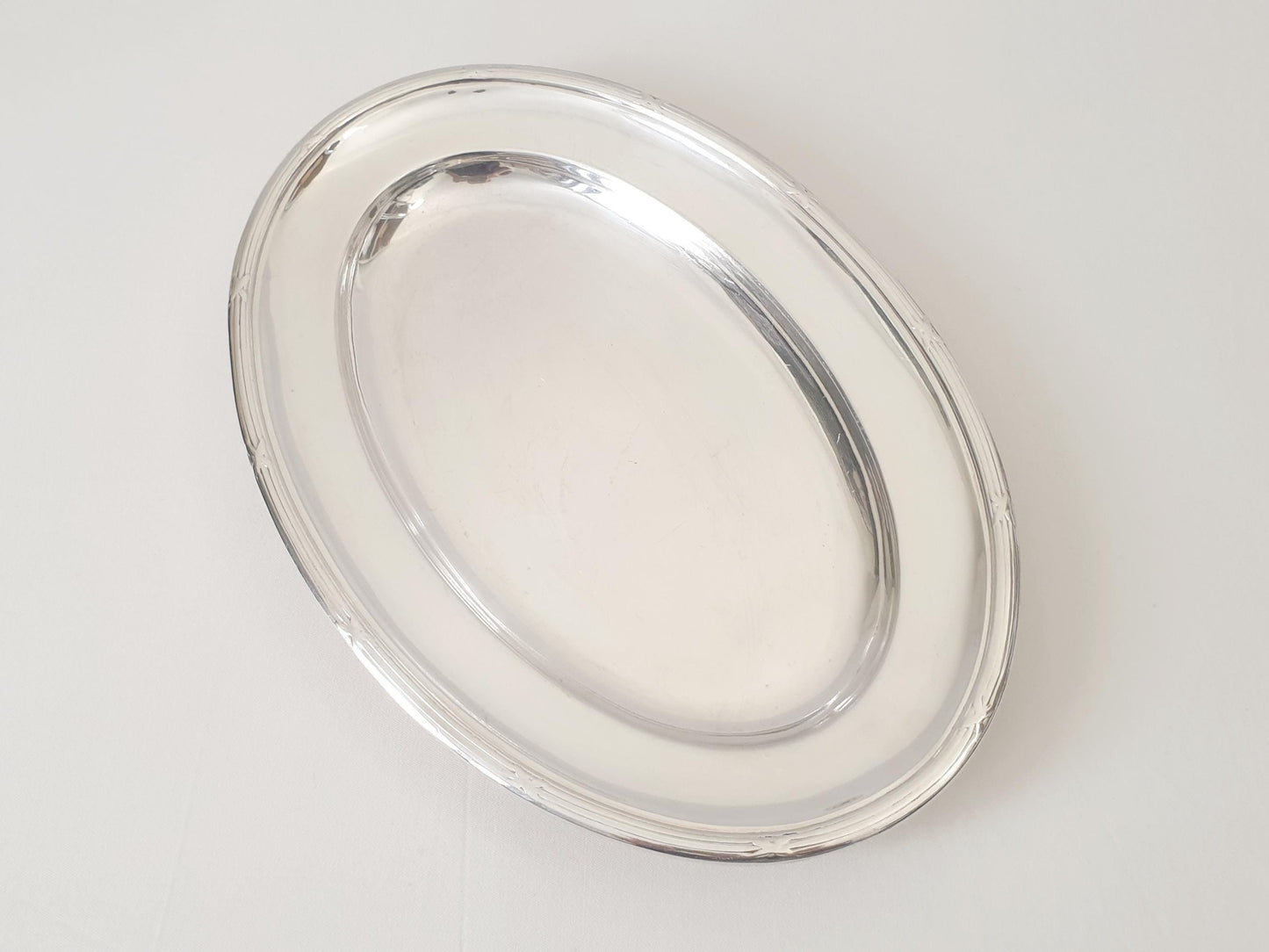 Rare Antique Art Krupp Berndorf Medium Silver Plated Oval Serving Tray circa 1926 (TT-TB98b)